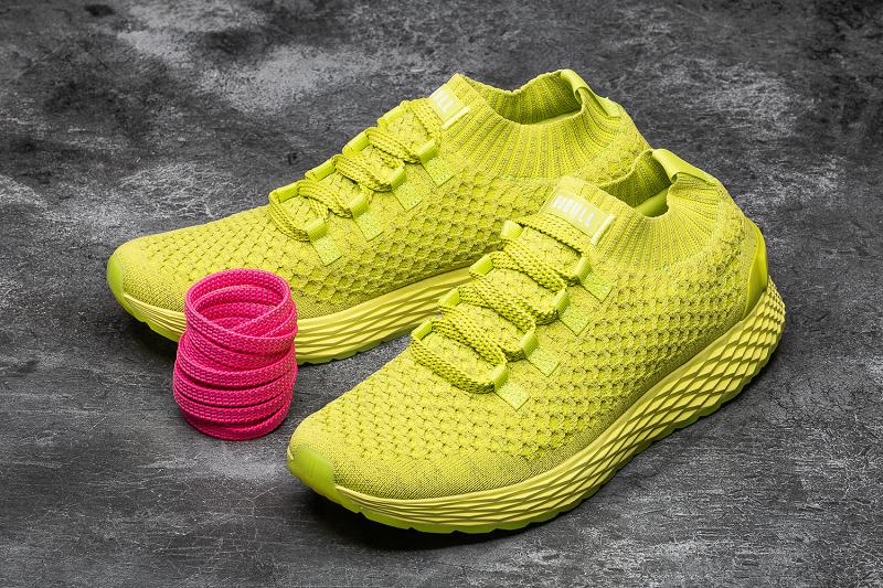 Men's Nobull Reflective Knit Running Shoes Yellow | SG I2096L